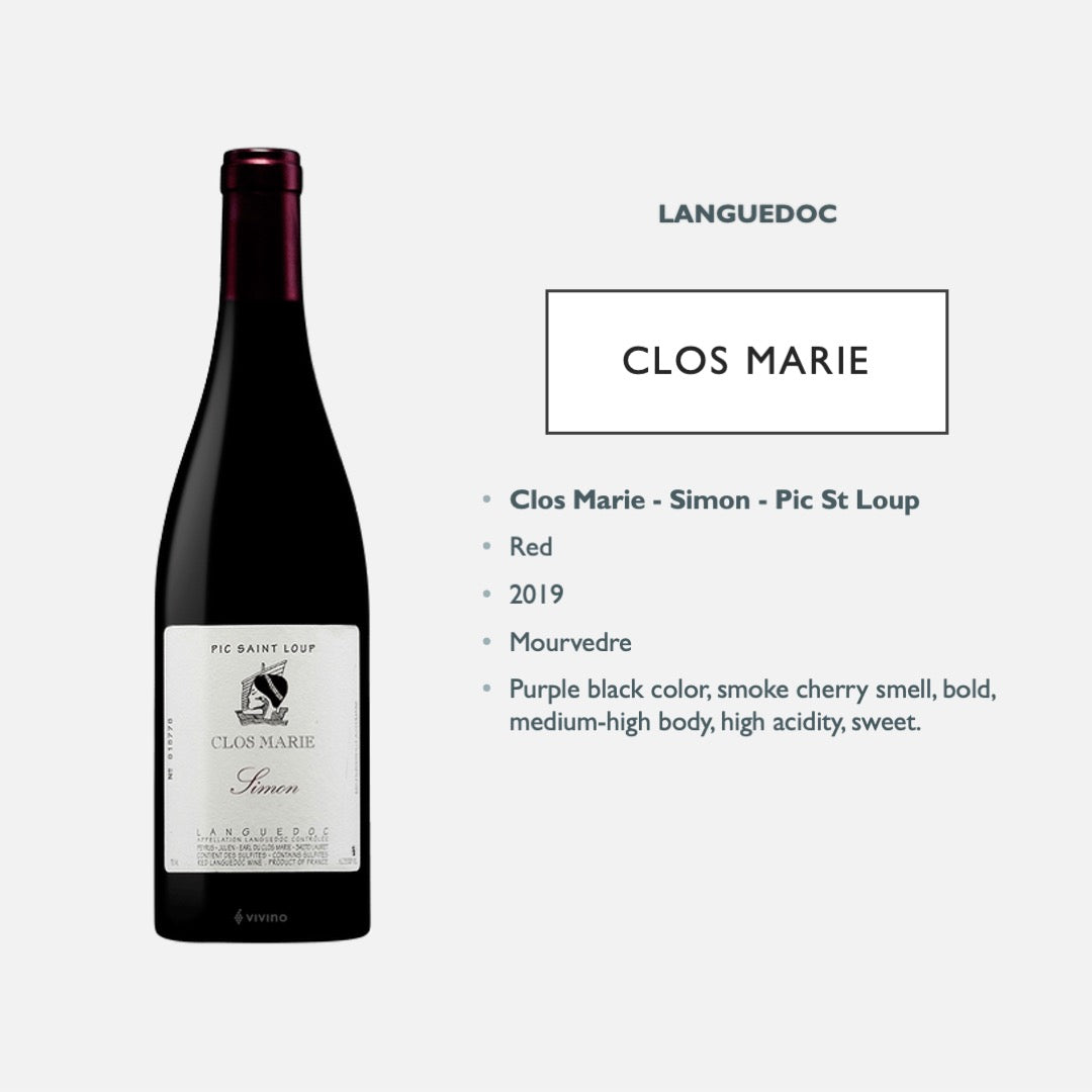 Clos Marie - Simon - Pic St Loup AOP