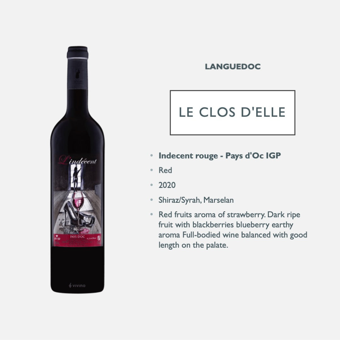 Le Clos d'Elle - Indecent rouge - Pays d'Oc IGP